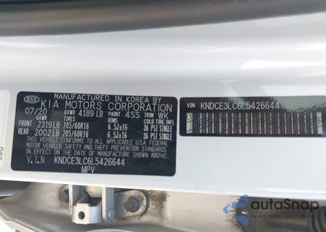 2020 Kia Niro Ex Premium from USA, damaged, VIN KNDCE3LC6L5426644